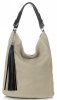 Bőr táska shopper bag Genuine Leather bézs G100